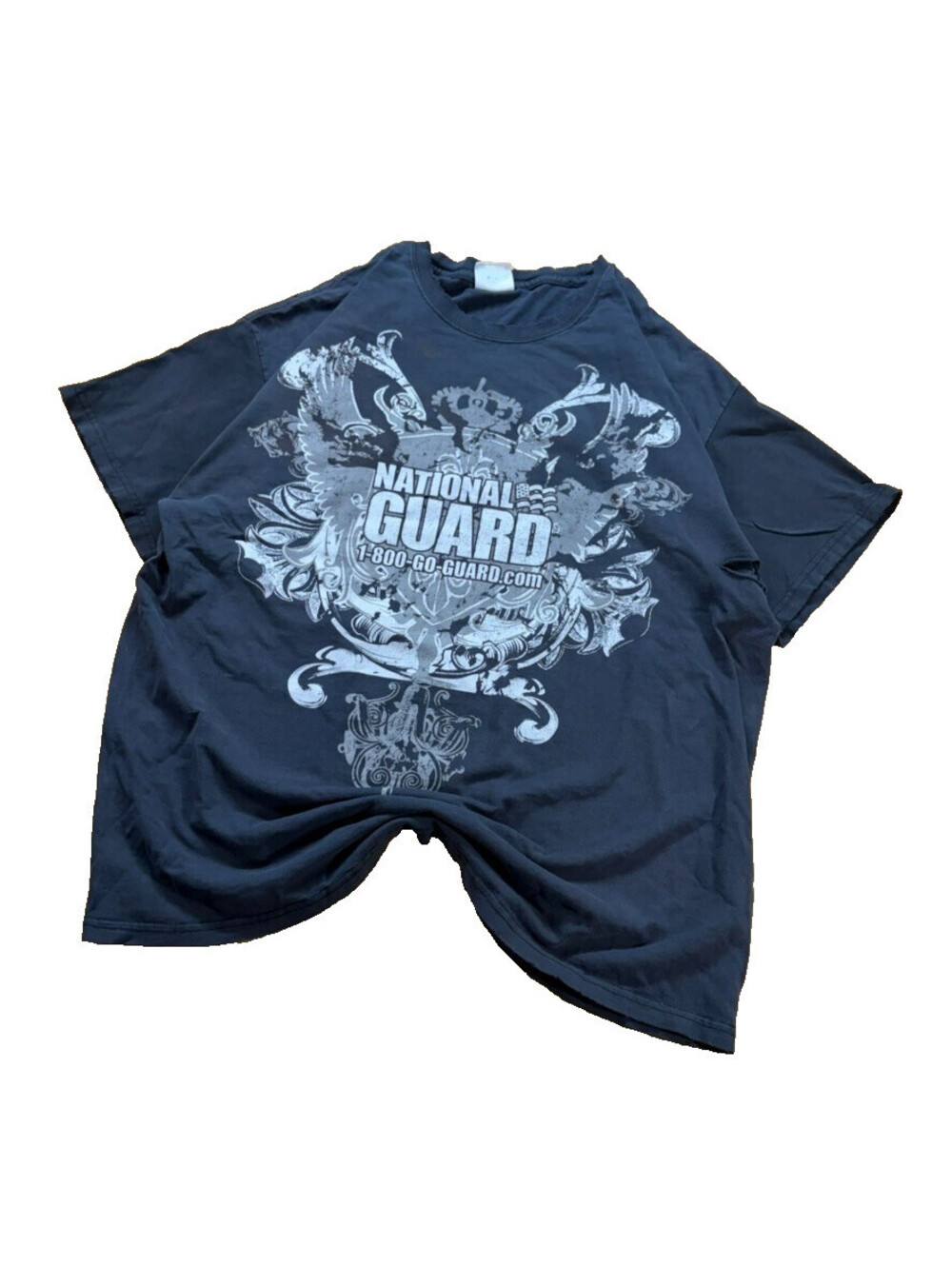 National Guard Size XL Men's Black Tshirt Graphic Tee Hanes